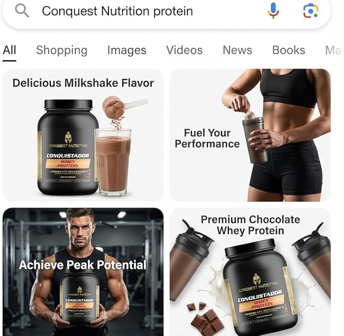 Conquistador Premium Whey Protein Powder – Chocolate Milkshake Flavor 25 gm Digestive Enzyme Blend 5.1g BCAA’s 0g Added Sugar Supports Muscle Recovery - 28 Servings