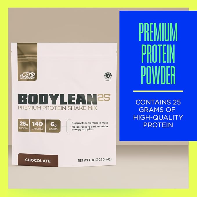 AdvoCare BodyLean25 - Protein Powder with Whey Protein Isolate - Supports Muscle Building &amp A Lean Body - Offers Energy Support* - Chocolate 13 Servings
