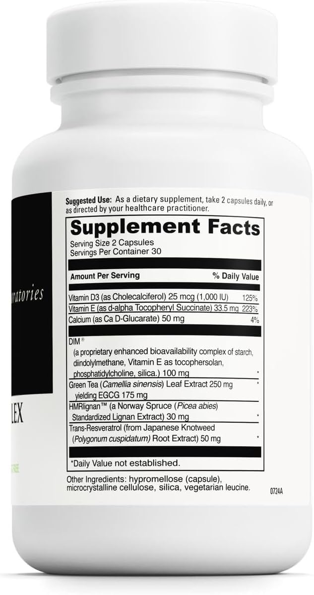 DAVINCI Labs BioDIM Complex - Hormone Support Supplement with Vitamin D3 DIM Green Tea Extract Vitamin E Calcium HMRlignan &amp Trans-Resveratrol* - 60 Capsules (30 Capsules)
