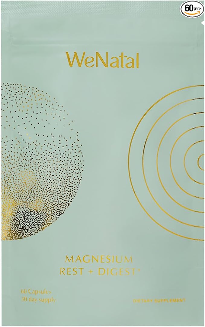WeNatal Rest + Digest Magnesium Supplement with Glycinate Malate Citrate &amp Gluconate for Relaxation Digestion Sleep Mood &amp Stress Support – Vegan Non-GMO 60 Capsules