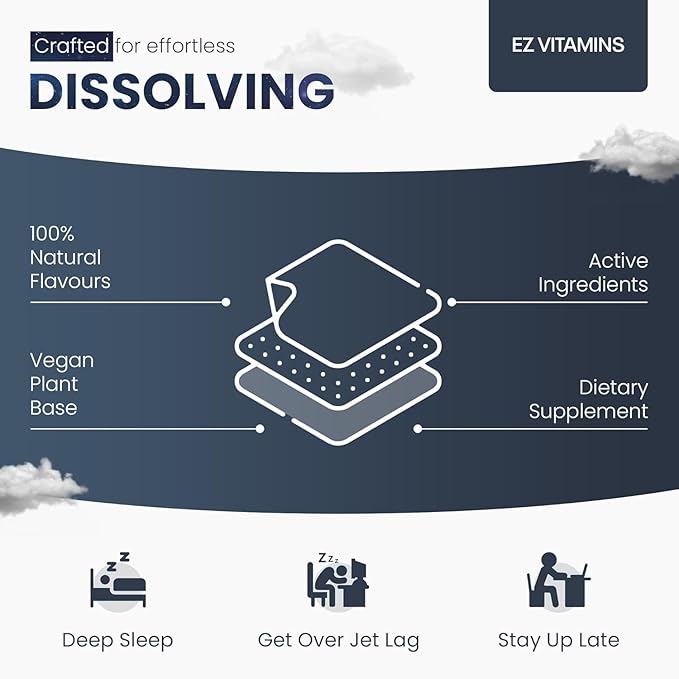 Dissolvable Oral Sleep Strips with 5mg Melatonin Valerian Root L-Theanine Vitamin D3 - Sleep Support Oral Strips with Sleep Mask Fresh Mint Flavor No Water Needed Works Faster Than Gummies 30ct