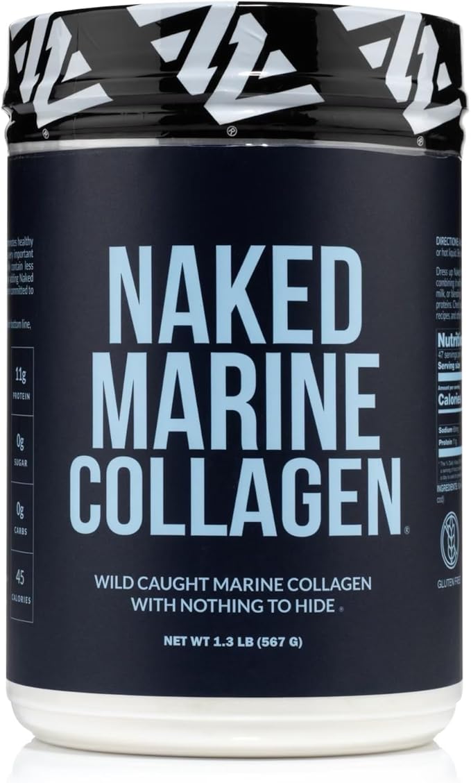 NAKED Marine Collagen Peptides Protein Powder - Unflavored - from Wild Caught Cod - Paleo Friendly Non-GMO Soy-Free Gluten-Free - 47 Servings