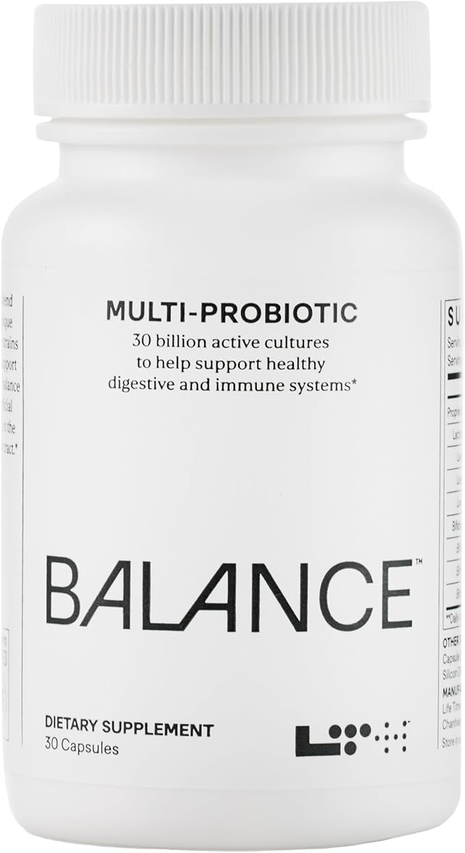 LTH Balance Multi Pro 30B Probiotic - Trusted by Life Time Members - 30 Billion CFUs - Dairy-Free &amp Shelf-Stable Supplement - Gut &amp Immune Support - 30 Capsules (30 Servings)