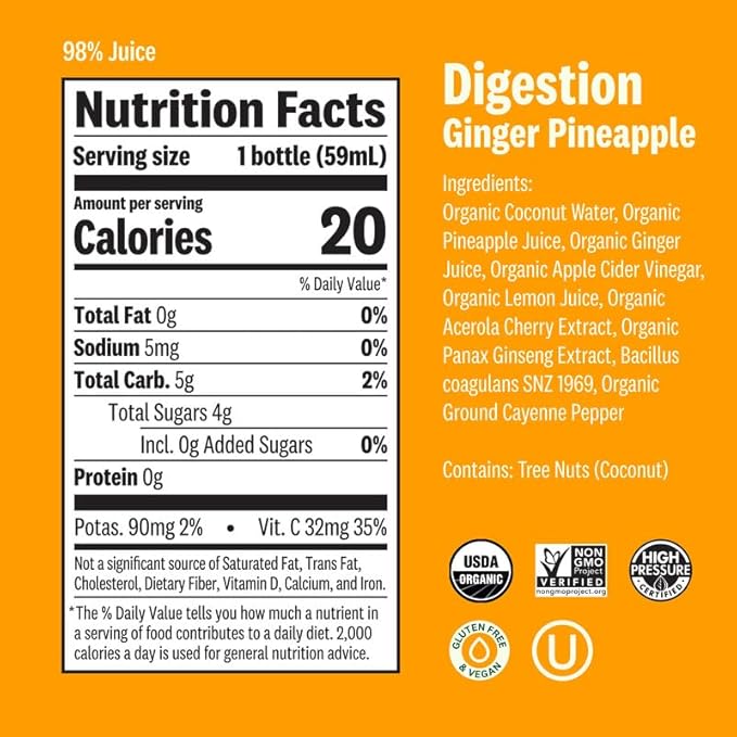 Suja Organic Daily Ritual Shot 30 Count Variety Pack | Immunity Energy &amp Digestion Functional Shots | Cold-Pressed Juice with Live Probiotics | Plant Based &amp Gluten Free