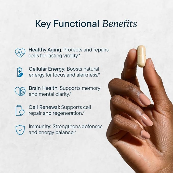 Santo Remedio NAD+ Supplement Helps Support Healthy Aging and Cellular Health 4 in 1 Energy Support Made with Vitamin B12 NAD+ Guarana and Spermidine 30 Servings