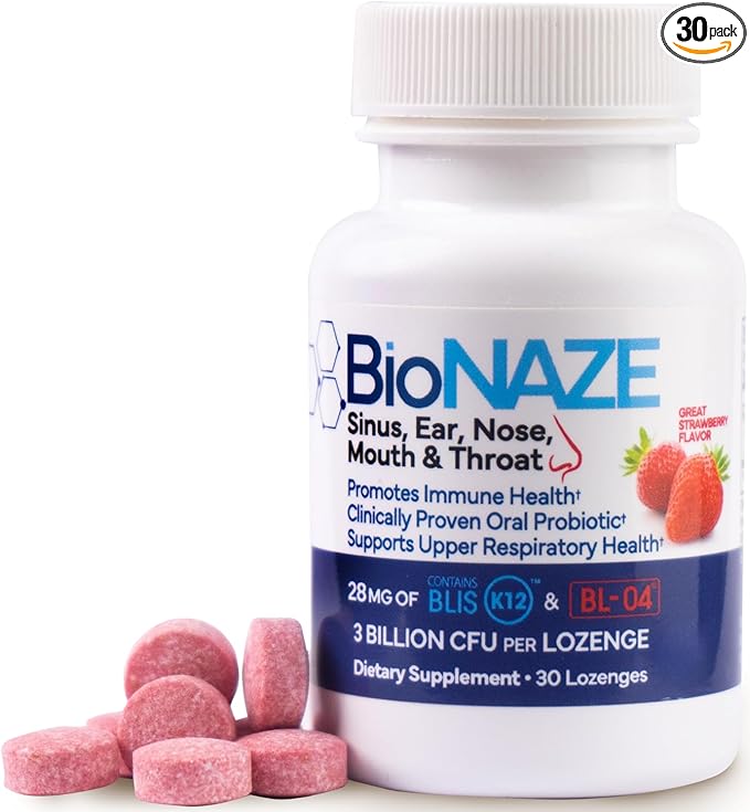 Oral Probiotic BLIS K12 &amp BL-04 for Sinus Tonsil Stones Bad Breath Post Nasal Drip Throat Mouth Teeth &amp Gut - Improve Oral &amp Respiratory Health. Clinically Proven Probiotic Strains 3