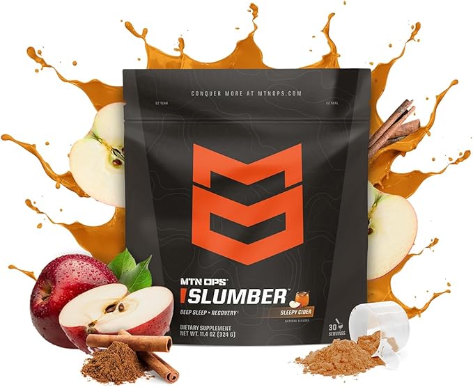 MTN OPS Slumber Sleep Aid for Muscle Recovery &amp Deep Sleep Sleepy Cider Sleep Support Powder Drink Mix 30 Servings