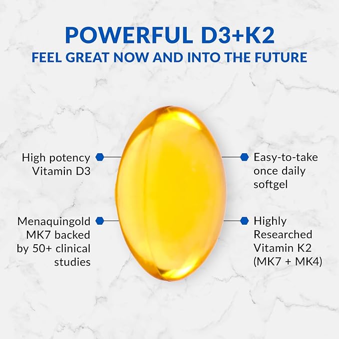 BioTrust Sol Joy High-Potency Vitamin D3 K2 – High Potency (50 mcg)