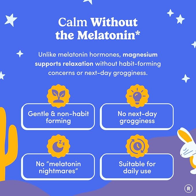 FIRST DAY Magnesium for Kids Gummies – Calm Kids Magnesium Citrate Gummies to Support Sleep &amp Relaxation – Bedtime Supplement with Suntheanine® L-Theanine NO Melatonin - Strawberry - 30-Day Suppl