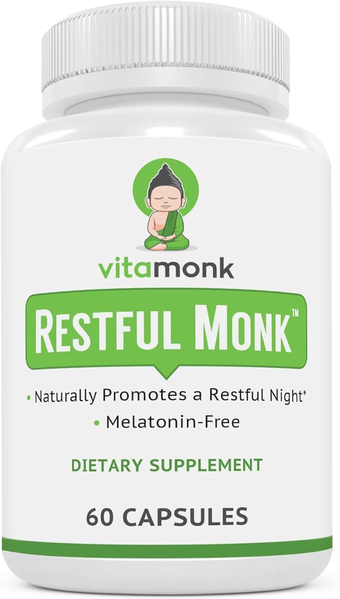 VitaMonk Sleep Blend and L-Theanine: Melatonin Free Sleep Aid &amp Relaxation Bundle