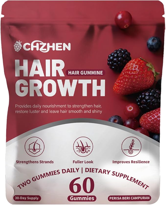 MAYLOR Hair Growth Gummies with Biotin and Collagen - Berry Flavor Daily Nutritional Supplement - Non-GMO 60 Gummies (1)