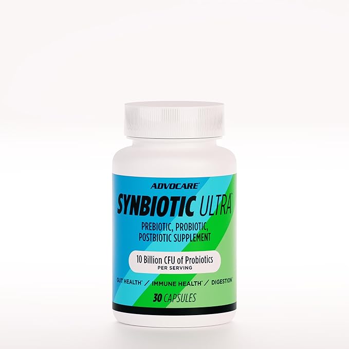 AdvoCare Synbiotic Ultra - Digestive &amp Gut Health Supplement - Offers Immune Support* - Includes Prebiotics Probiotics &amp Postbiotics - 30 Capsules