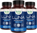Nested Naturals Luna Melatonin Free Non-Habit Forming Herbal Sleep Supplement w/Chamomile Valerian L-Theanine 180 Vegan Capsules (60 Capsules Per Bottle)