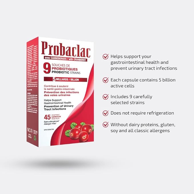 PROBIOTICS for UTIs with Cranberry Formula Urinary &amp Digestive Health SupportMulti-Strain probiotic and lactic Ferment Complex (9 strains) (2)