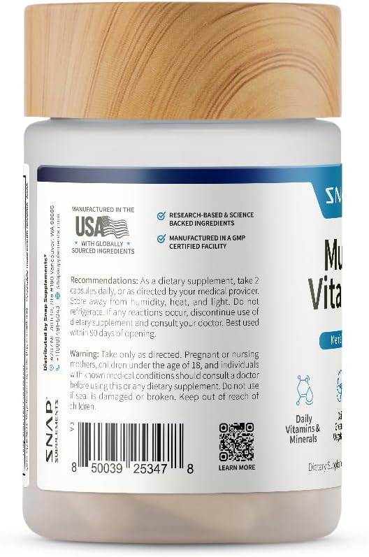 Snap Supplements Liver Health + Men's Daily Multivitamin Bundle 60 Capsules Each