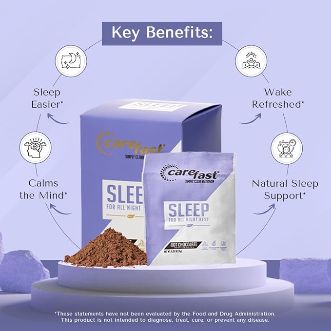 Sleep - Hot Chocolate Drink Mix - Natural Sleep Supplement - Box of 15 Packets