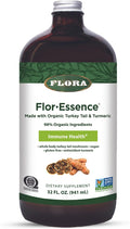 Flora Health Flor-Essence with Turkey Tail &amp Turmeric Rich in Polysaccharides 35+ Phenolic Compounds with Antioxidants and Immunity Support 32-fl. oz. Glass Bottle