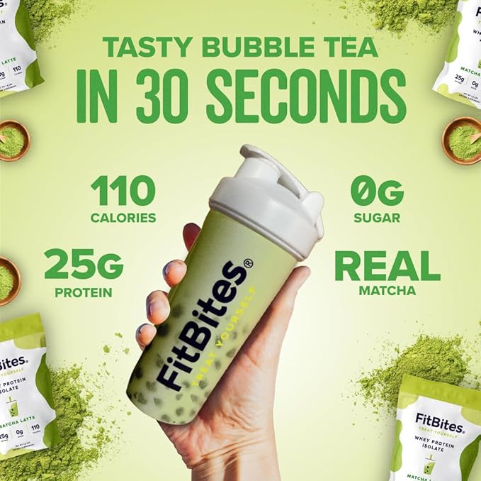100% Whey Isolate Protein Powder (Matcha Latte) 5.9g BCAAs Gluten Free Zero Sugar Fast Absorbing Easy Digesting