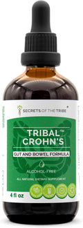 Tribal Crohn's Alcohol-Free Glycerite Tincture Slippery Elm Parsley Marshmallow Turmeric Frankincense Green Tea. Herbal Extract Gut and Bowel Formula (4 FL OZ)
