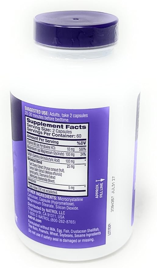 Natrol Sleep &amp Restore Capsules 120 Count Melatonin 5mg with GABA Magnesium &amp Vitamin B6 Vegetarian Non-GMOEssential for Your Ultimate Restorative Sleep Melatonin-Free 60 Day Supply
