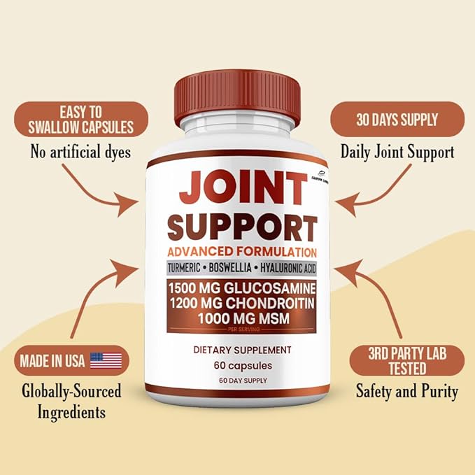 (2 Pack) Joint Support Capsules All Natural Premium Formula Maximum Strength Vitamin Joint Support Supplement Pills