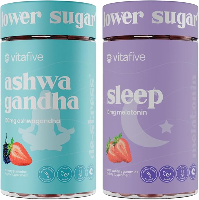 vitafive Sleep Bundle Gummies for Men and Women (Ashwagandha and Melatonin)