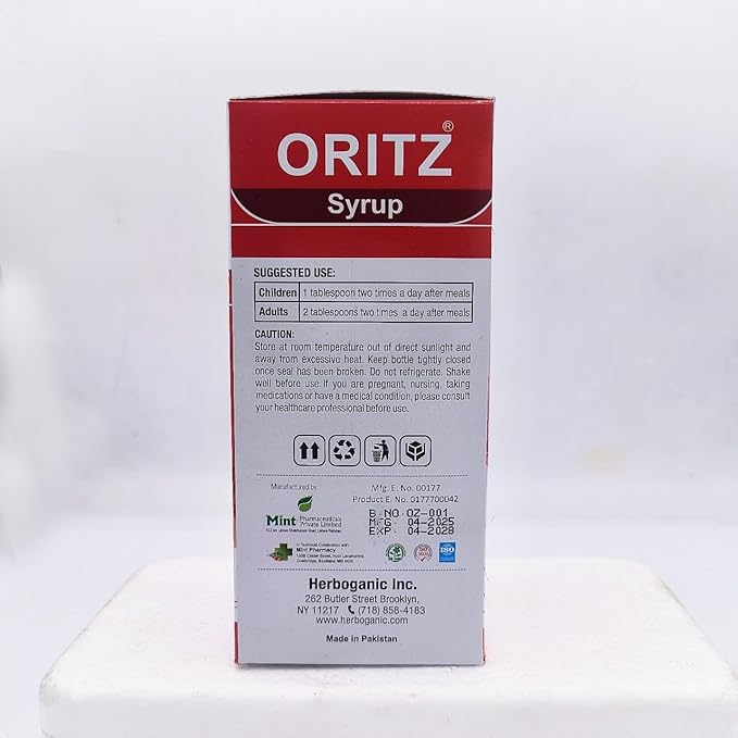 HERBOGANIC Oritz Herbal Iron Syrup for Overall Health and Wellness