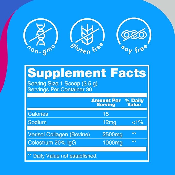 Zena Nutrition Organic Supergreens Greens Powder 70+ Superfoods Mixed Berry 30 Servings + Bovine Colostrum &amp Collagen Powder Supplement Supports Immunity Digestion Hair Beauty