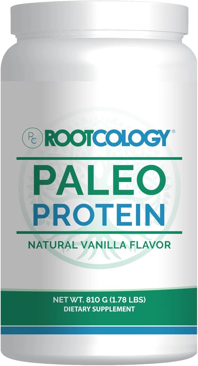 Rootcology by Dr. Izabella Wentz | Paleo Protein | Hydrolyzed Beef Protein Powder 21g Protein per Serving with MCT &amp Stevia | Dairy-Free and Soy-Free | Natural Vanilla Flavor | 885g / 30 Servings
