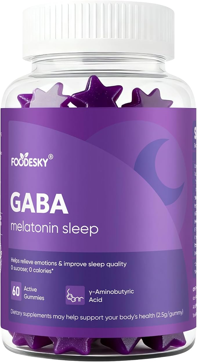 GABA Sleep Gummies | Natural Mood Support &amp Restful Sleep | 60 Gummies | Sugar-Free Calorie-Free | Non-Habit Forming (1PCS)