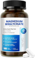 iMATCHME Magnesium Bisglycinate 100% Magnesium Supplement Support to Sleep &amp CalmnessHeart Healthy Muscle &amp Bones Maximum Absorption180 Capsules