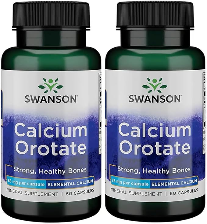 Swanson Calcium Orotate 85 mg 60 Caps 2 Pack