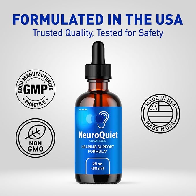 (2 Pack) NeuroQuiet Drops - Official NeuroQuiet Daily Hearing Support All Natural Clean Liquid Advanced Formula for Ear Health Auditory Clarity &amp Inner Ear Balance Reviews 2 Bottles for 2 Months