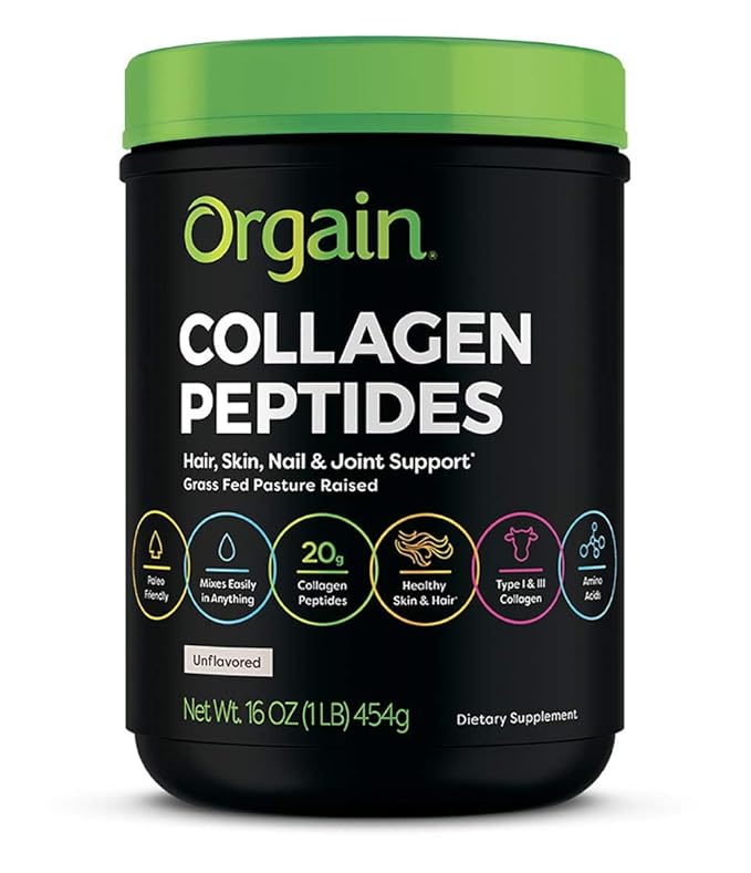 Orgain Grass Fed Hydrolyzed Collagen Peptides Protein Powder - Paleo &amp Keto Friendly Amino Acid Supplement Pasture Raised &amp Grass Fed Clean Protein Shake Creamy Chocolate Fudge - Meal Repla
