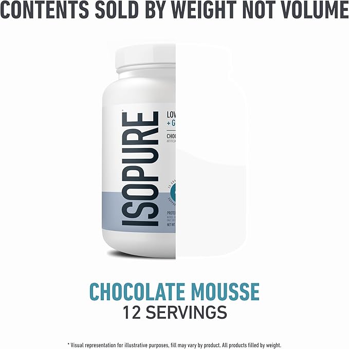 Isopure Protein + Gut Health &amp Immune Support Powder Chocolate Mousse 25g Whey Protein with Prebiotics &amp Vitamins 12 Servings (Pack of 1)