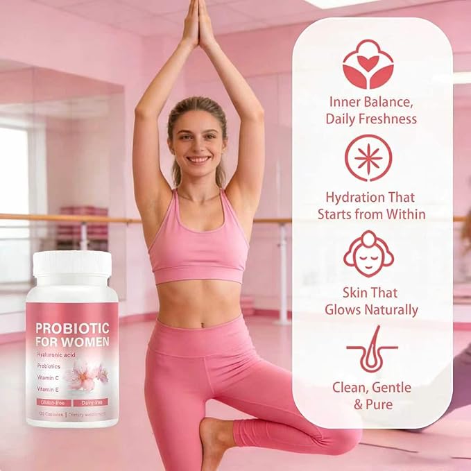 Feminine Vaginal Probiotics for Women’s Wellness | Supports Vaginal pH Balance Moisture &amp Comfort with Cherry Blossom Extract Hyaluronic Acid &amp Vitamin C | Daily Probiotic Support for Intima