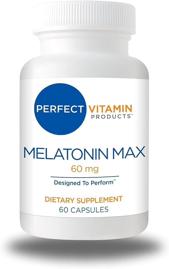 60mg Extra Strength Melatonin MAX - High Dosage Melatonin Vegan Non-GMO Gluten-Free (1-Pack)