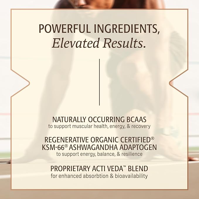 Men’s Whey Protein Powder Vanilla Grass Fed A2 Regenerative Whey with KSM-66 Ashwagandha® &amp Acti Veda™ (22g Protein)