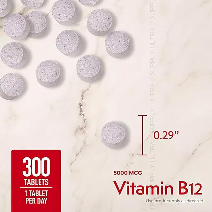 Members Mark Vitamin B12 (300 Count.) Quick Dissolve Tablets 5000 mcg – Cherry Flavor Methylcobalamin for Energy &amp Nervous System Support – USP Verified