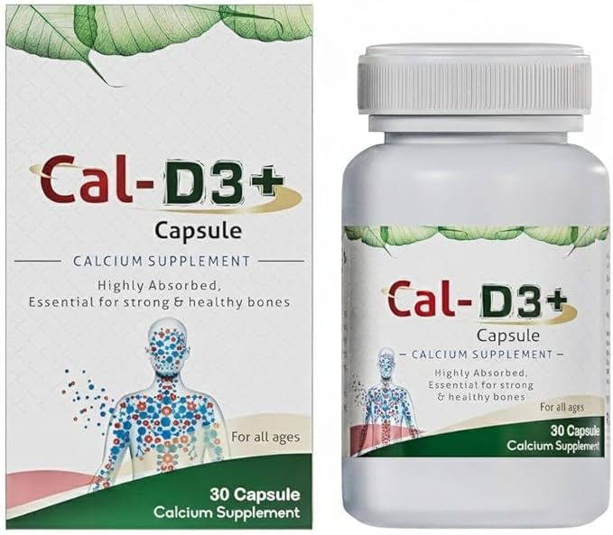 Cal-D3+ Capsules | Calcium Supplement | Essential for Strong &amp Healthy Bones | 30 Capsules