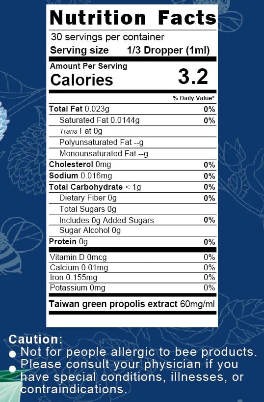 Taiwan Green Propolis High Concentration Propolin &gt 60mg/ml Nutrient-Rich Antioxidant (Pack of 2)