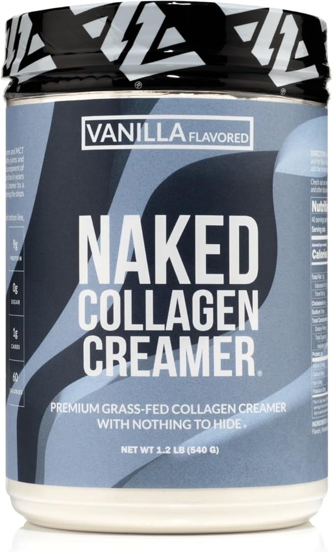 Naked Collagen Coffee Creamer - Vanilla Collagen Creamer For Coffee - Dairy-Free Gluten-Free GMO-Free - Support Hair Skin and Nails - 40 Servings