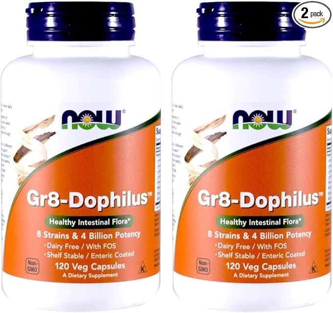 NOW Foods: Gr8-Dophilus Healthy Intestinal Flora 120 vcaps (2 Pack)