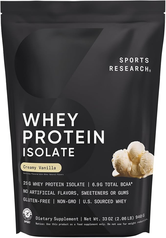 Sports Research Organic Collagen Peptides (Unflavored - 30 Servings) Hydrate Electrolytes Powder Packets (Variety Pack - 16 Servings) and Whey Protein Isolate (Vanilla Flavor - 26 Servings)
