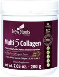 NEW ROOTS HERBAL Multi 5 Coco Collagen Powder Supplement (Types I II III V and X) Hydrolyzed Collagen - Dairy &amp Gluten Free - 12g per Serving - Chocolate Flavor 7.05 oz