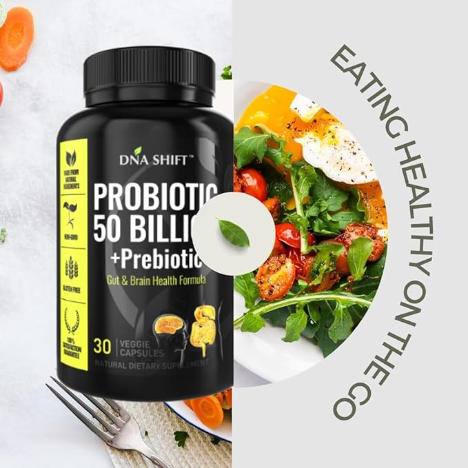 Probiotics for Women and Men - 11 strains - 50 Billion CFU - Probiotic Supplement for Digestive Health - Gut Health - Supports Constipation Diarrhea Gas &amp Bloating - 30ct