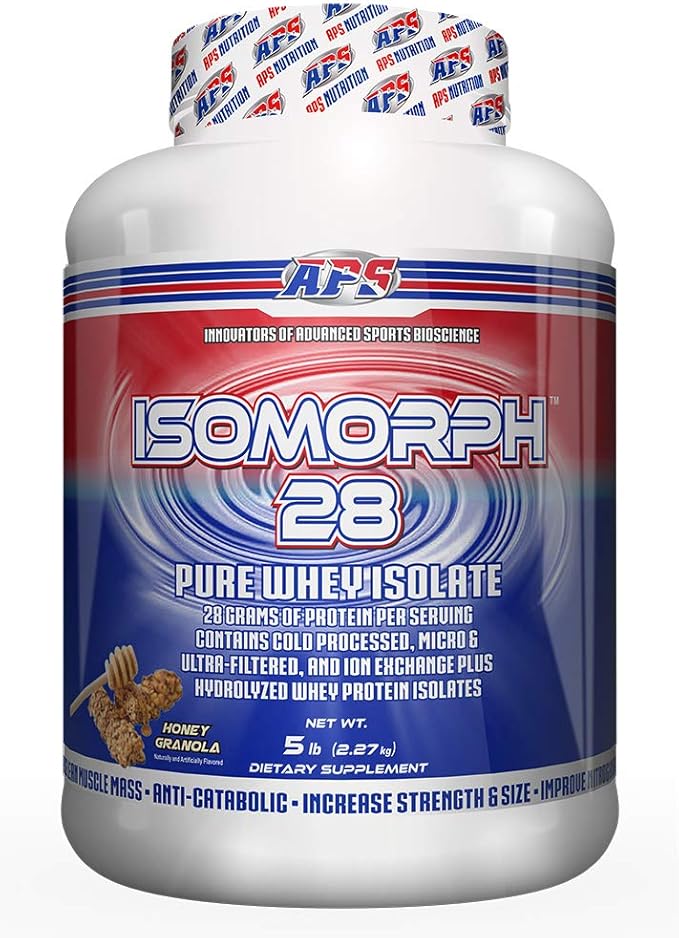 APS Nutrition Isomorph 28 Protein Powder | Pure Whey Isolate | Cold Pressed Ultra- Filtered &amp Ion Exchange Isolates | 28g Protein | 5 Pound (Honey Granola)