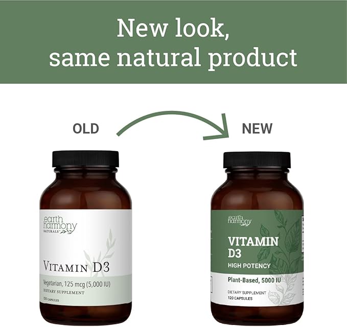 Vegan Vitamin D3 5000 iu Supplement - Pure High Potency Supplements for Immune Health &amp Strong Bones Support - Vitamin D 5000 iu - 120 Capsules 4-Month Supply