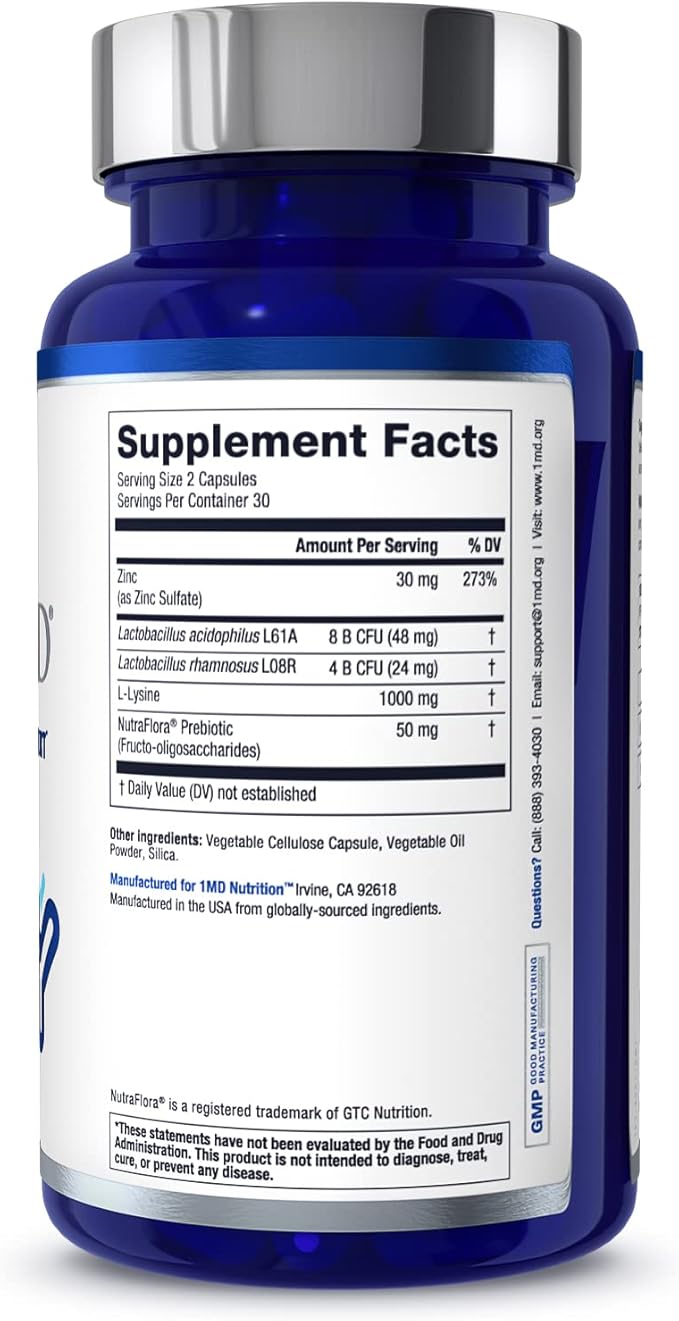 1MD Nutrition ImmunityMD - Immune Health Probiotic | Potent Doctor-Selected Probiotic Strains with Prebiotic - Promote Overall Immune System Strength Reduce Everyday Stress | 60 Capsules