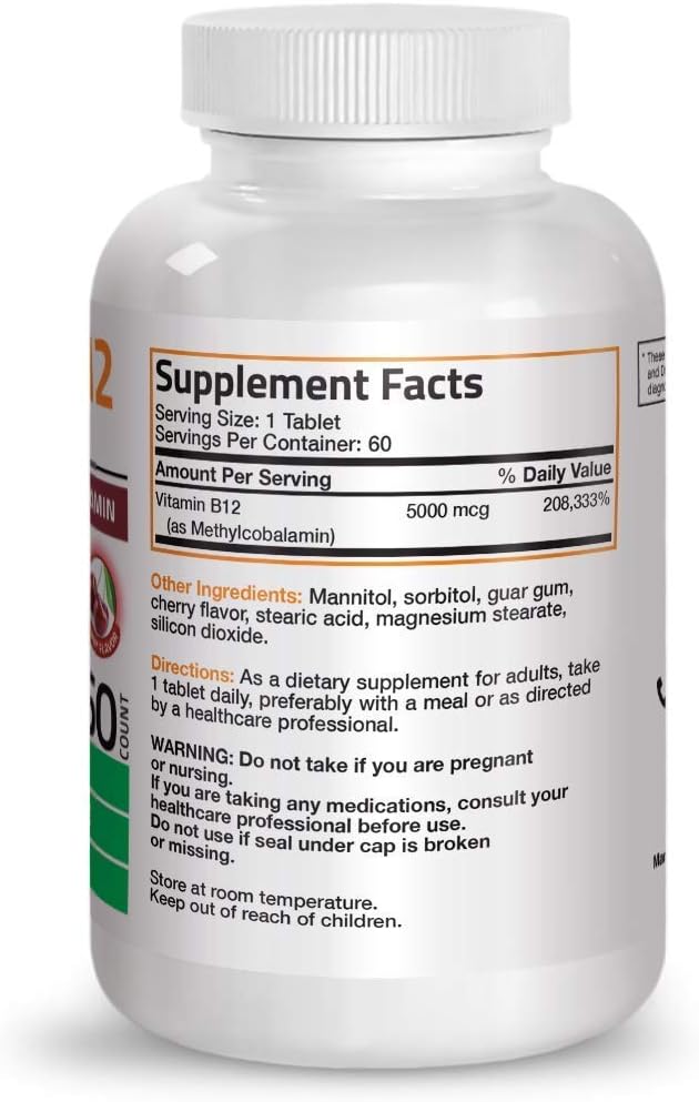 Bronson Marine Collagen Peptides Hydrolyzed Protein Powder + Methyl B12 5000 mcg Vitamin B12 Methylcobalamin